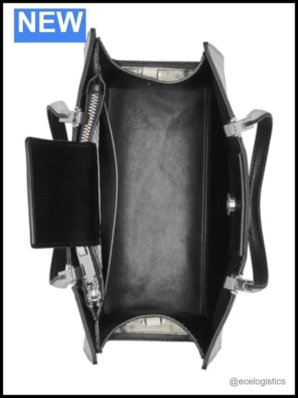Vegan Leather Triple Compartment Satchel Handbag with Top Handle